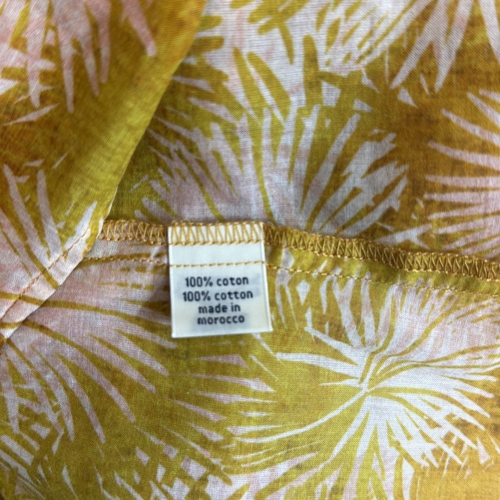 Hartford 100% Cotton Yellow Button Down Shirt with Tie Front Medium - Picture 8 of 10